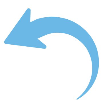 Düz simge görüntüsünü eğri sola ok 