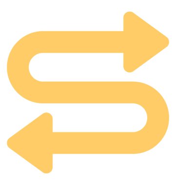 İki ok uçları ile dönüm noktaları, düz simgesi tasarım