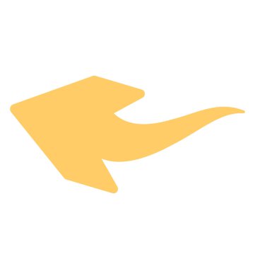 Sol, düz simgesi tasarım gösteren bir oka