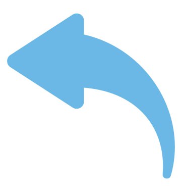 Düz simge görüntüsünü eğri sola ok 