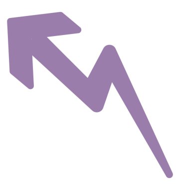 Üç boyutlu zig zag ok, yükselen ok