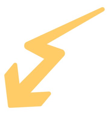 Üç boyutlu zig zag ok, düşen ok