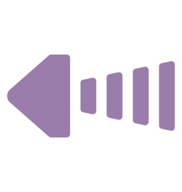 Sol, düz simgesi tasarım gösteren bir oka