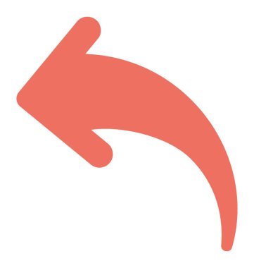 Düz simge görüntüsünü eğri sola ok 