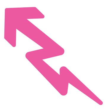 Üç boyutlu zig zag ok, yükselen ok