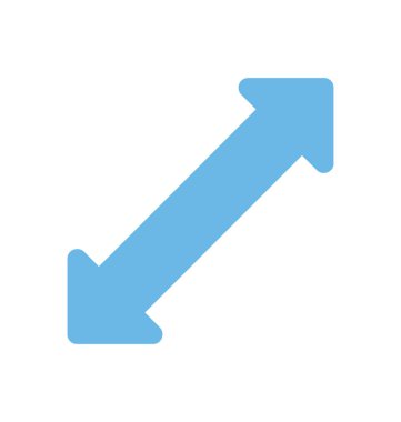 Yukarı ve aşağı işaret eden her iki ucundaki ok başları içeren dikey bir çizgi