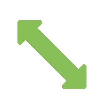 Yukarı ve aşağı işaret eden her iki ucundaki ok başları içeren dikey bir çizgi