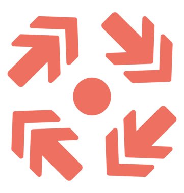 Herkesdaire oluşturacak şekilde döndürme, okları işleme çift ok başları içeren dört ok