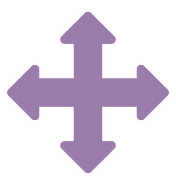 Bir orta nokta ile dört yön okları 