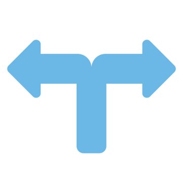 Yol eğri önde sağ ve sol işaret ile etkileşim 