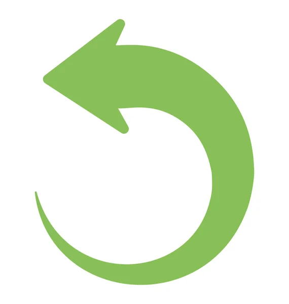 Una Imagen Icono Plano Flecha Izquierda Curva — Vector de stock