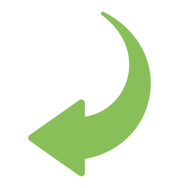 Una Imagen Plana Icono Flecha Curva Izquierda — Vector de stock