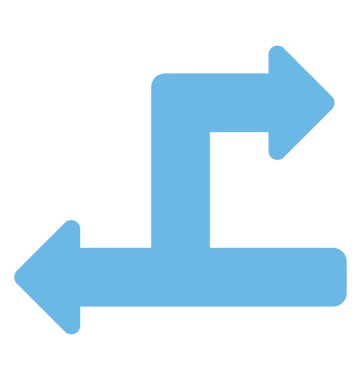 Yol eğri önde sağ ve sol işaret ile etkileşim 