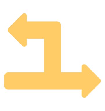 Yol eğri önde sağ ve sol işaret ile etkileşim 