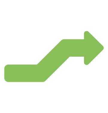 Sağa Bükülü Oka bir düz simge görüntüsünü 