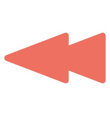 Düz simgesi tasarım geri sarma media player düğmesinin