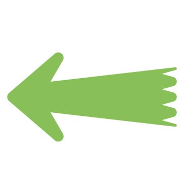 Sol, düz simgesi tasarım gösteren bir oka