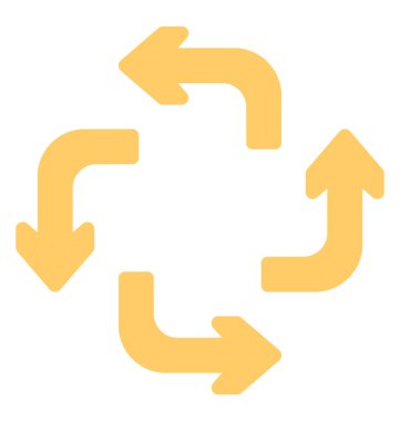 Herkesdaire oluşturacak şekilde döndürme, okları işleme çift ok başları içeren dört ok