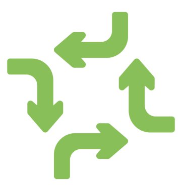 Herkesdaire oluşturacak şekilde döndürme, okları işleme çift ok başları içeren dört ok