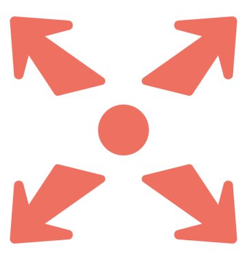 Cross road ahead işareti farklı yönlere dört oklar 