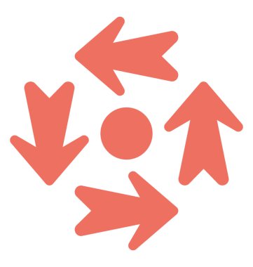 Herkesdaire oluşturacak şekilde döndürme, okları işleme çift ok başları içeren dört ok