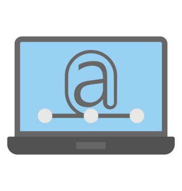 @ E-postalar için kullandığımız işareti ile laptop perde