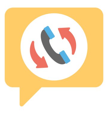Konuşma balonu oklarla temsil eden geri arama telefon ahizesi  