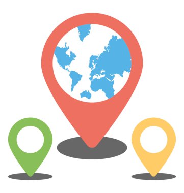 GPS bayraklarında konum işaretçileri