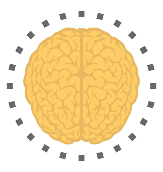 Simple Dessin Icône Plate Cerveau Humain — Image vectorielle