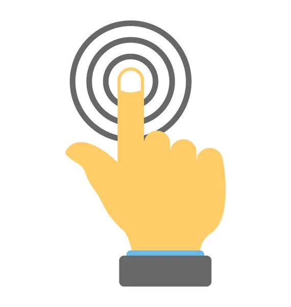 Finger Touch Som Representerar Interaktivitet Platt Ikon Design — Stock vektor