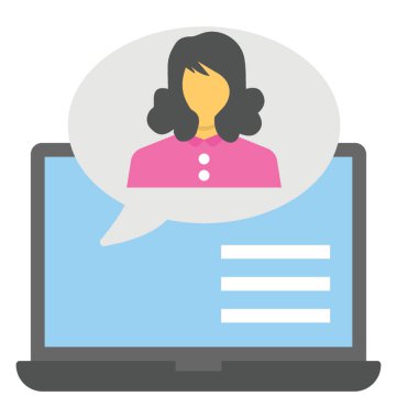 Görüntülü arama uygulamasının düz simgesi tasarım