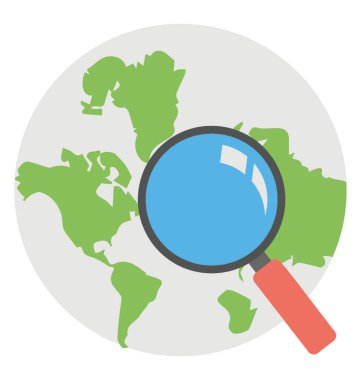 Dünya genel arama kavramı büyüteç altında 