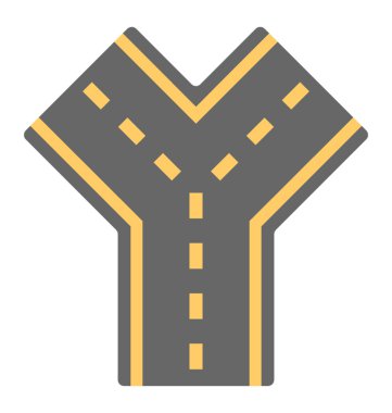 Bir yol kavşağı tasarımını düz simgesi