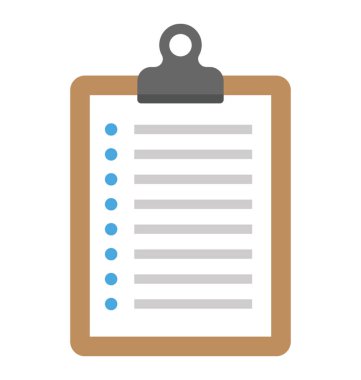 Bir Pano boş Gündem listesi düz vektör simgesi ile 