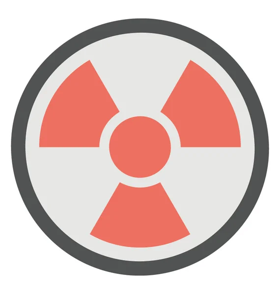 Flache Symbolgestaltung Des Radioaktiven Symbols — Stockvektor