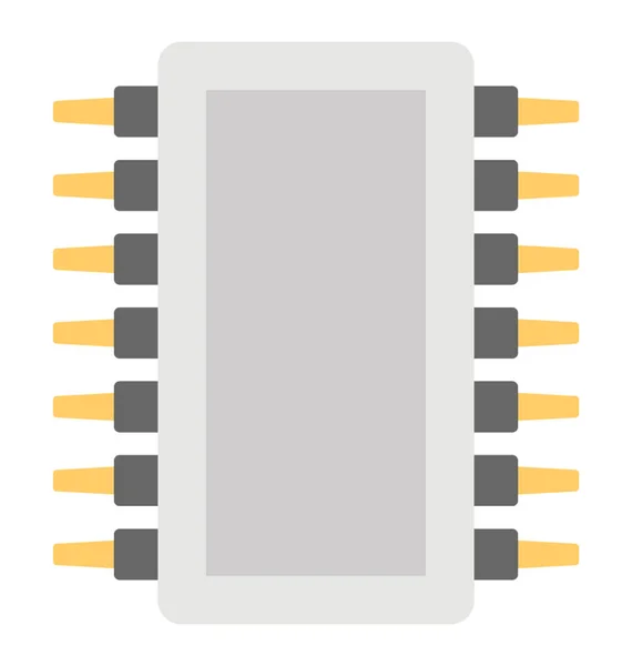 Diseño Iconos Planos Circuito Integrado Monolítico — Vector de stock