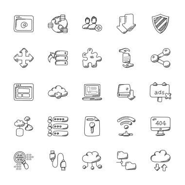 Veritabanı ve depolama Icons Set 