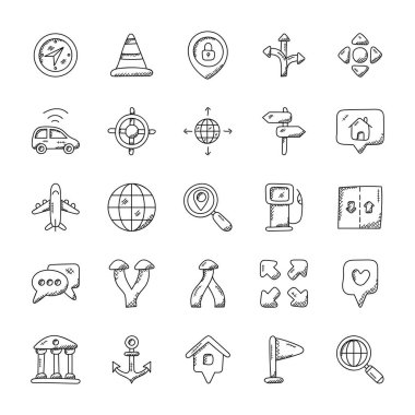 Haritalar ve gezinti simgeler paketi