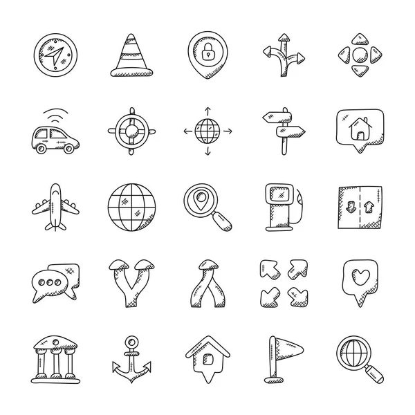 Maps Navigation Icons Pack — Stock Vector
