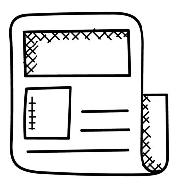 Gazete düz vektör simgesi.