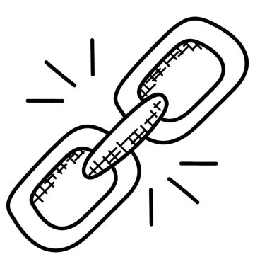 Zincir bağlantı düz vektör simgesi.