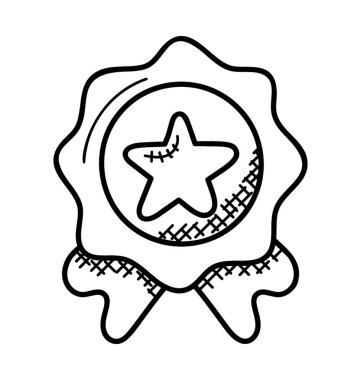 Rozet düz vektör simgesi.