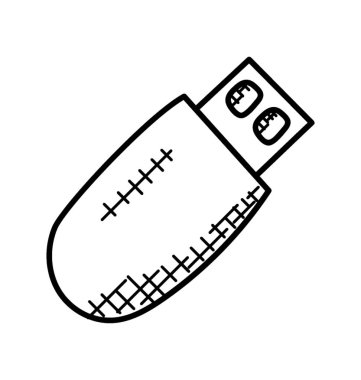 usb düz vektör simgesi.