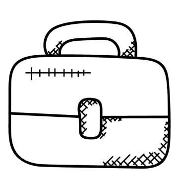 evrak çantası düz vektör simgesi.