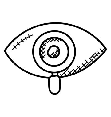 Göz Düz Vektör Simgesi.