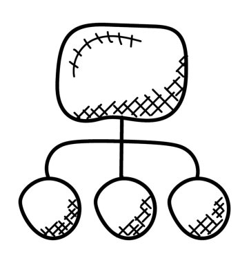 İş akışı düz vektör simgesi.