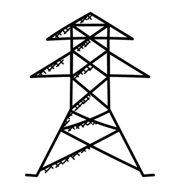 Elektrik Kulesi düz vektör simgesi.