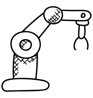 Endüstriyel Robot düz vektör simgesi.