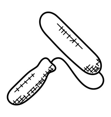 Boya silindiri düz vektör simgesi.