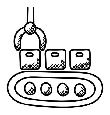 Endüstriyel Robot düz vektör simgesi.
